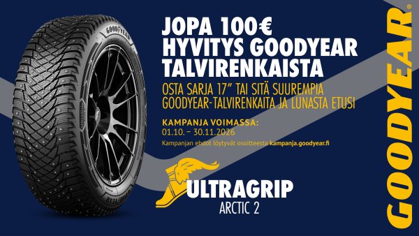 Jopa 100 € hyvitys Goodyear talvirenkaista